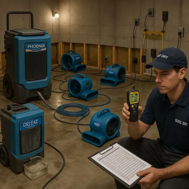Structural Drying and Dehumidification process in Privateer, SC
